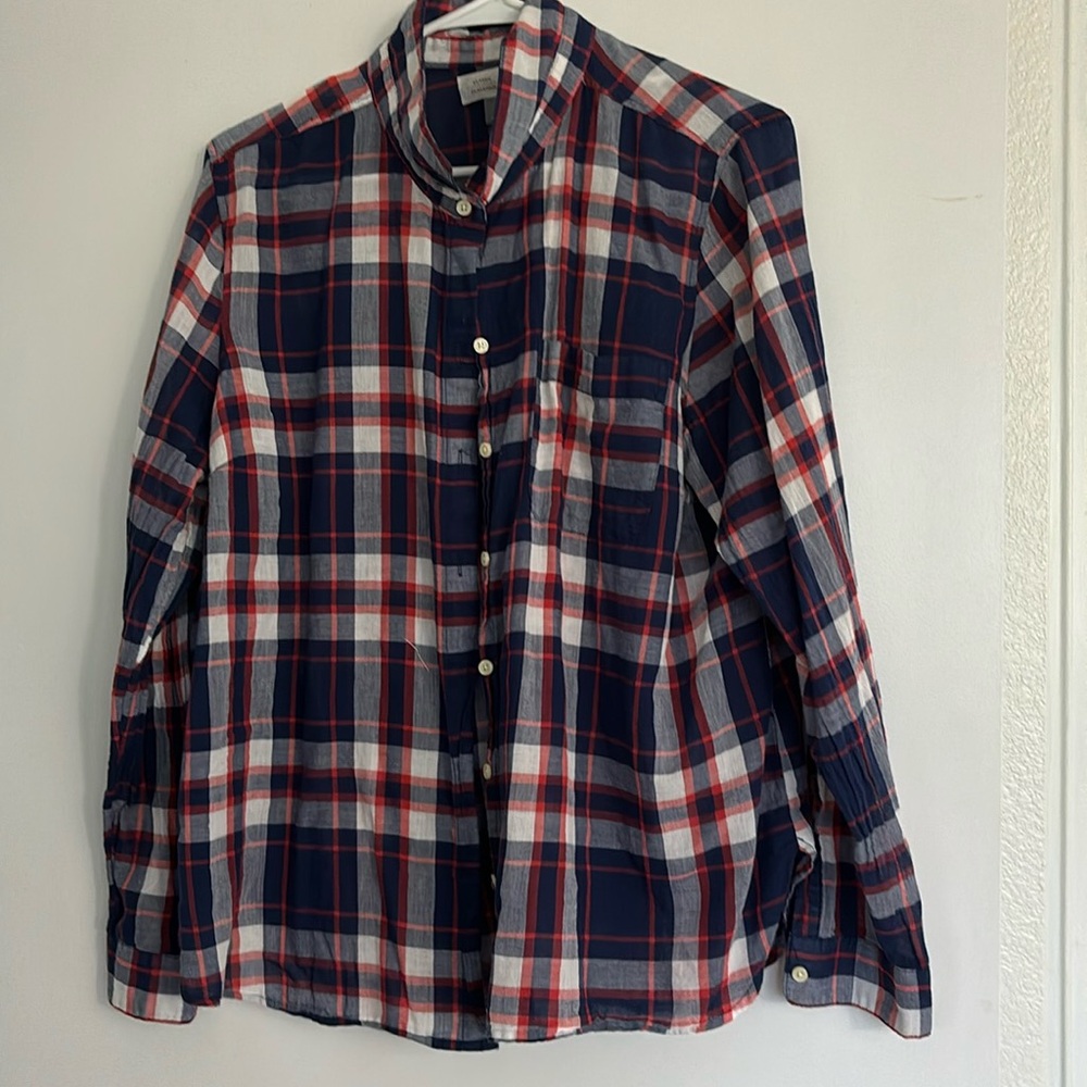 Old Navy classic red/white/blue button down, women’s XL